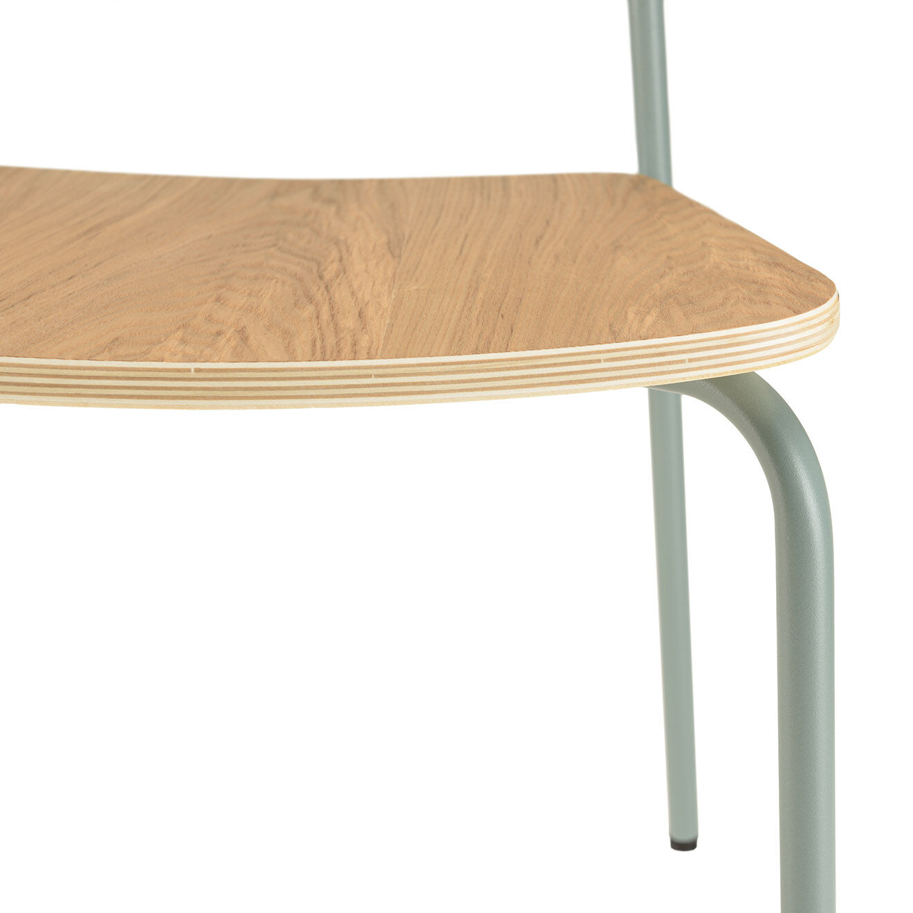 Macabane 2 Chaises d'écolier Tom naturel/vert - 47x51x78 cm