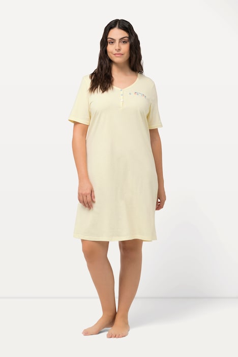 Bigshirts, 2er-Pack, Pfirsich, Rundhals/ Henley, Halbarm