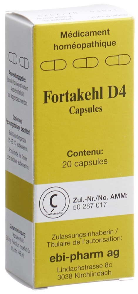 FORTAKEHL Kaps 4 D trituratio Blist 20 Stk<br>20 Stück, Blister, Hartkapsel, trituratio