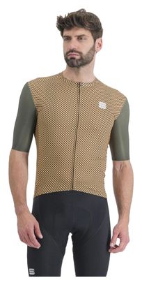 Maillot Manches Courtes Sportful Checkmate Vert/Beige