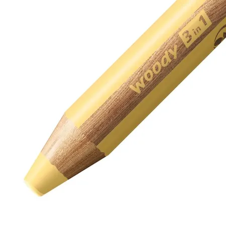 Buntstift, Wasserfarbe & Wachsmalkreide - STABILO woody 3 in 1 - Einzelstift - pastellgelb