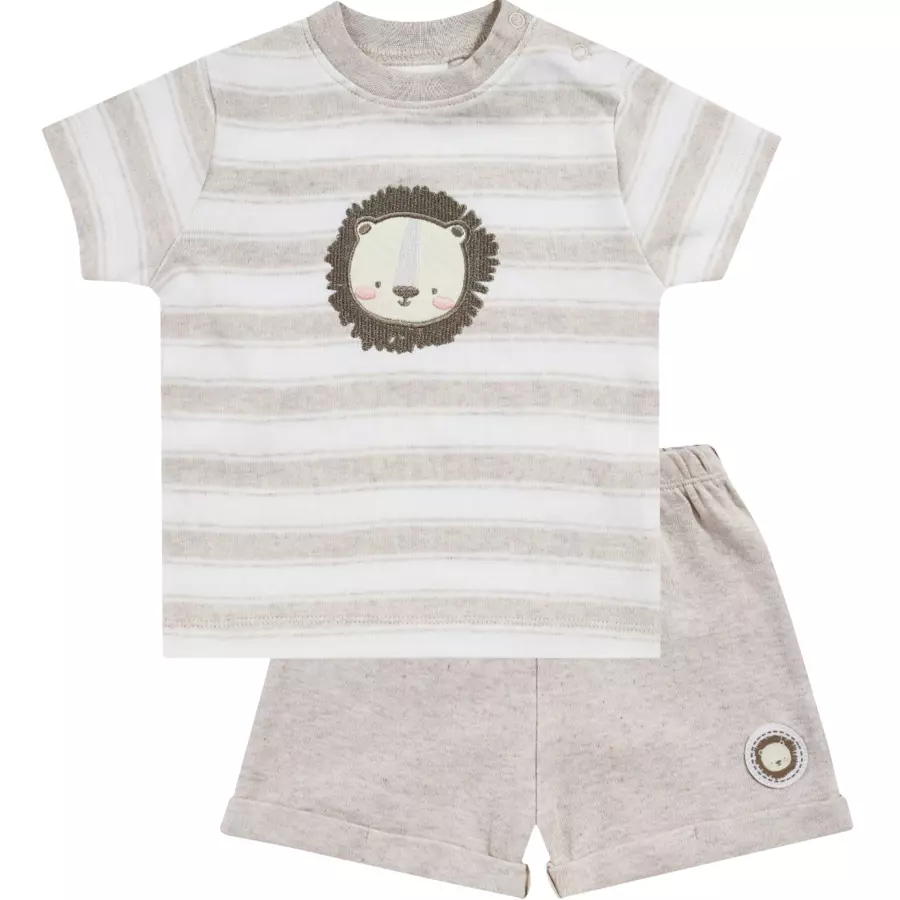 JACKY T-Shirt +Shorts LITTL LION ringelbeige-melange