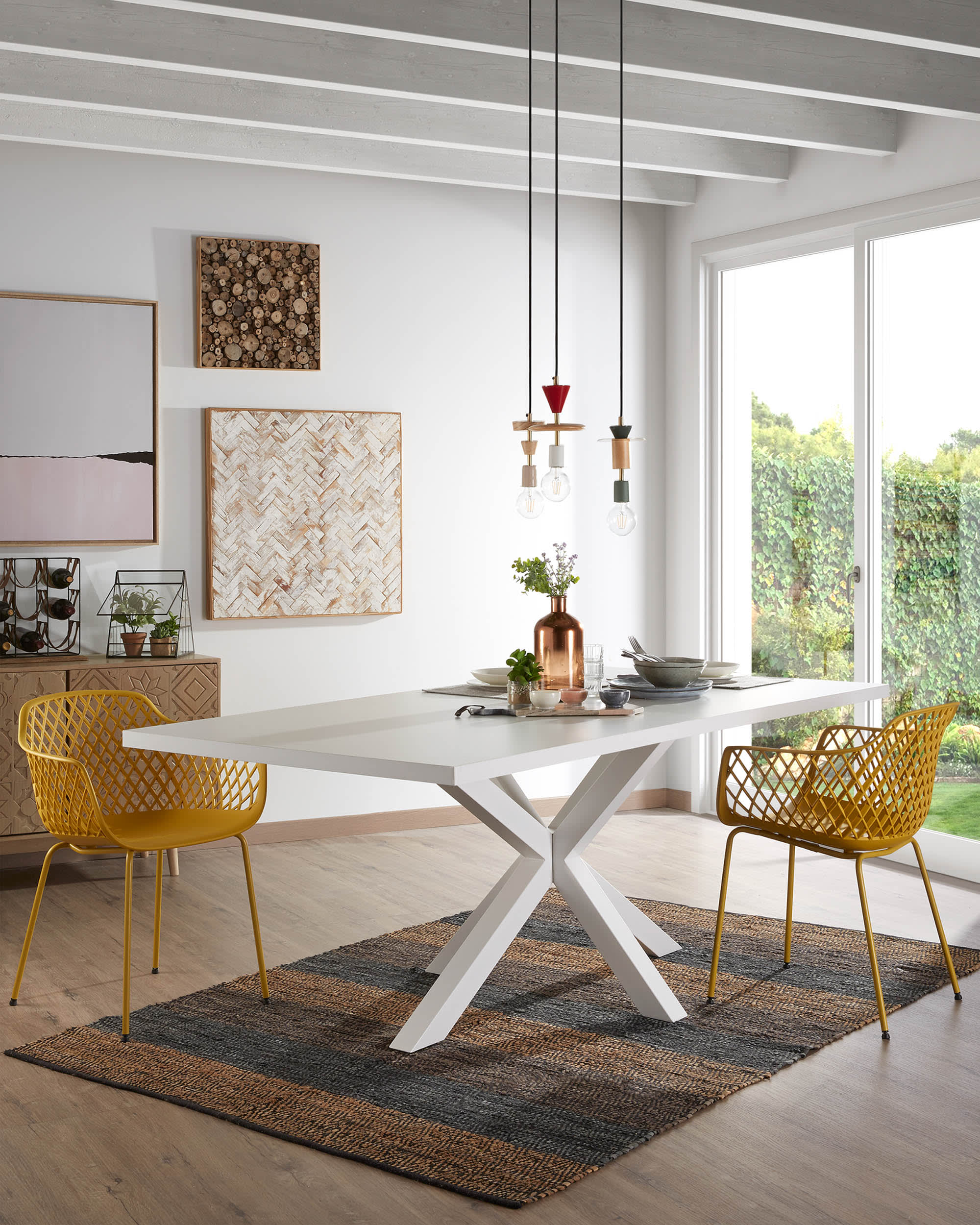 Kave Home Argo Eettafel - 200 x 100 cm - Wit