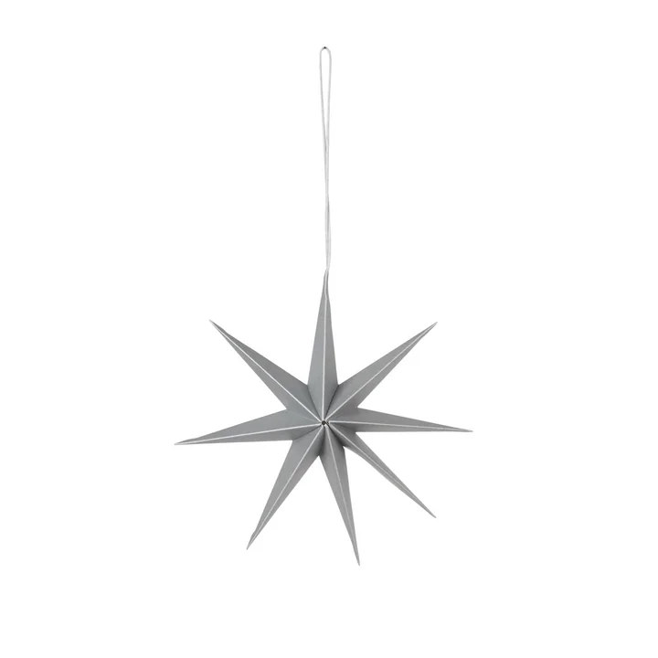 Broste Copenhagen - Christmas Star Deko-Anhänger, Ø 15 cm, silber
