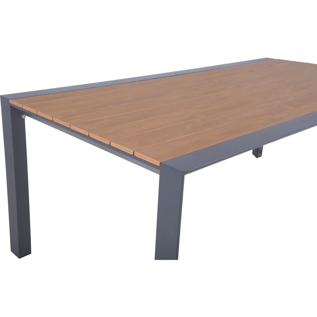5-teilige Tischgruppe SILEA/ELENA - anthrazit-braun - Aluminium
