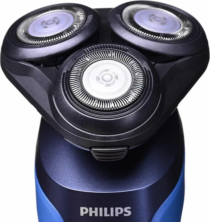 Shaver Series 5000 Elektrischer Scherkopf Haarschneider Bart Trimmer Akku Rasierer Wet & Dry mit 2 Aufsätzen (S5466/17) - Blau