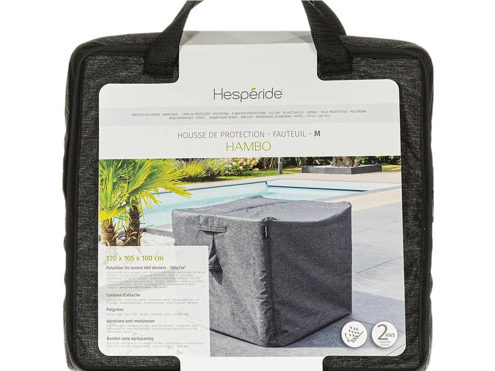 Housse pour fauteuil de jardin hambo m gris - 120 x 105 x 100 cm