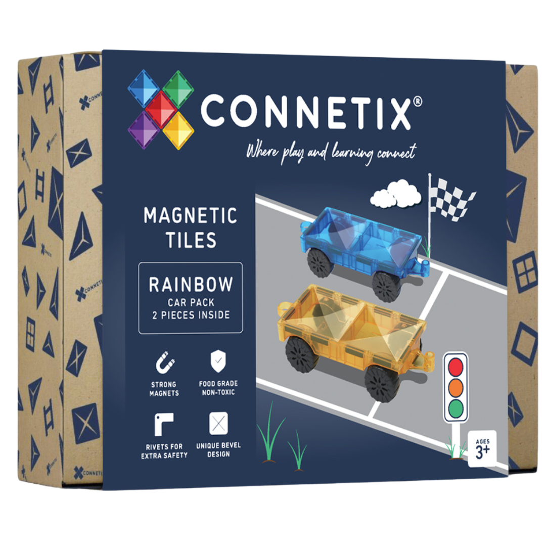 Connetix uitbreidingsset cars - rainbow - 2st