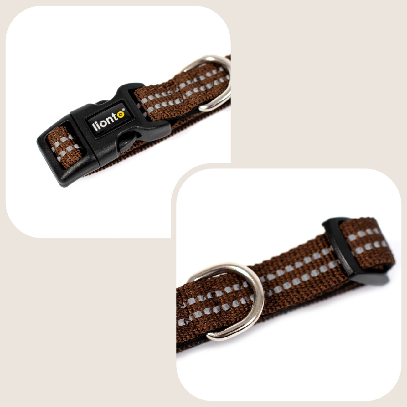 Lionto verstellbares Hundehalsband braun XS