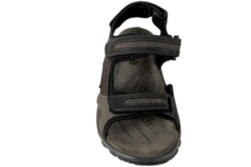 ROHDE SORT SANDAL I SKIND OG TEKSTIL