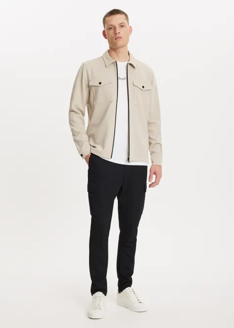 Overshirt met ritssluiting zand (ZND.L)