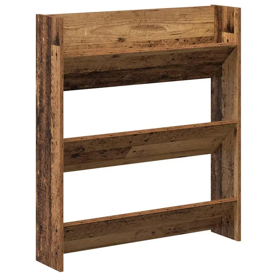 vidaXL - 3-laags Wandschoenenkast 9 paar - Oud hout - 80x18x90 cm