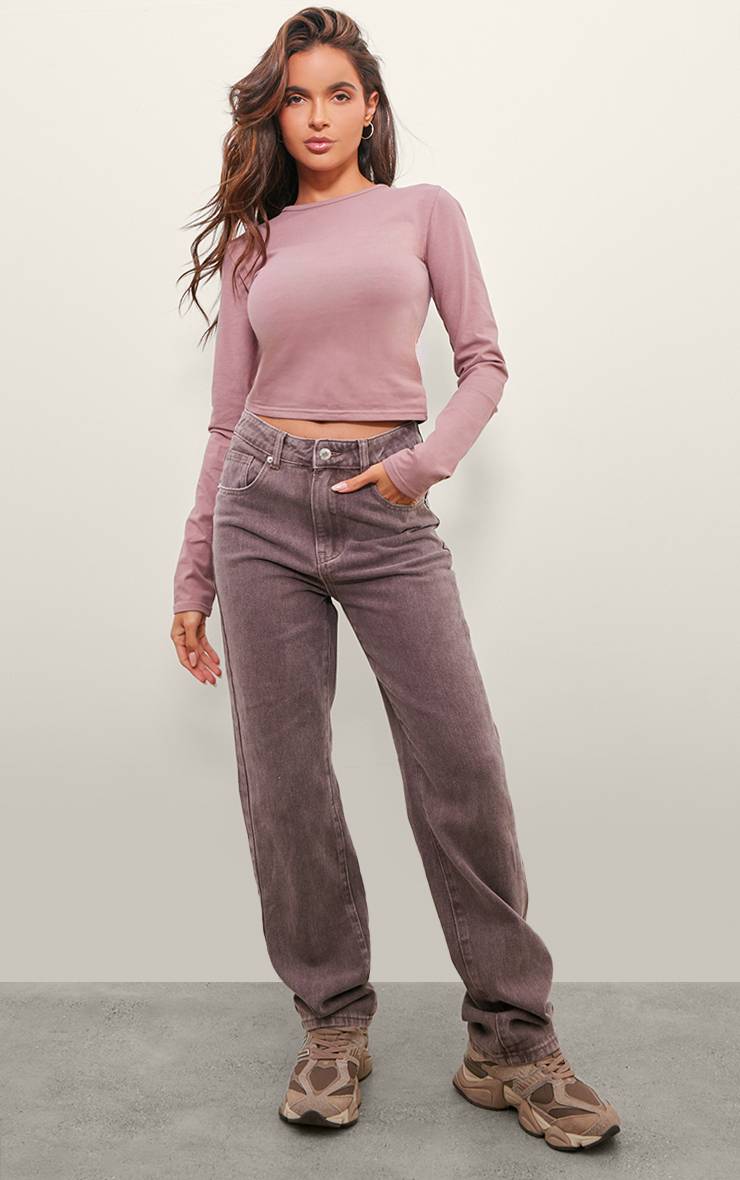 Jean Droit Taille Haute Délavé