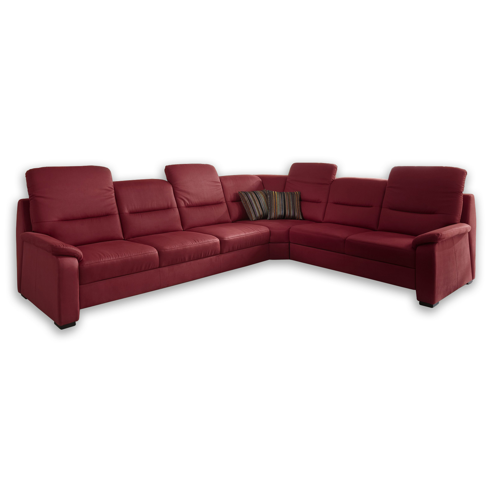 polsterpower Ecksofa - rot - 2-Sitzer rechts - Liegefunktion