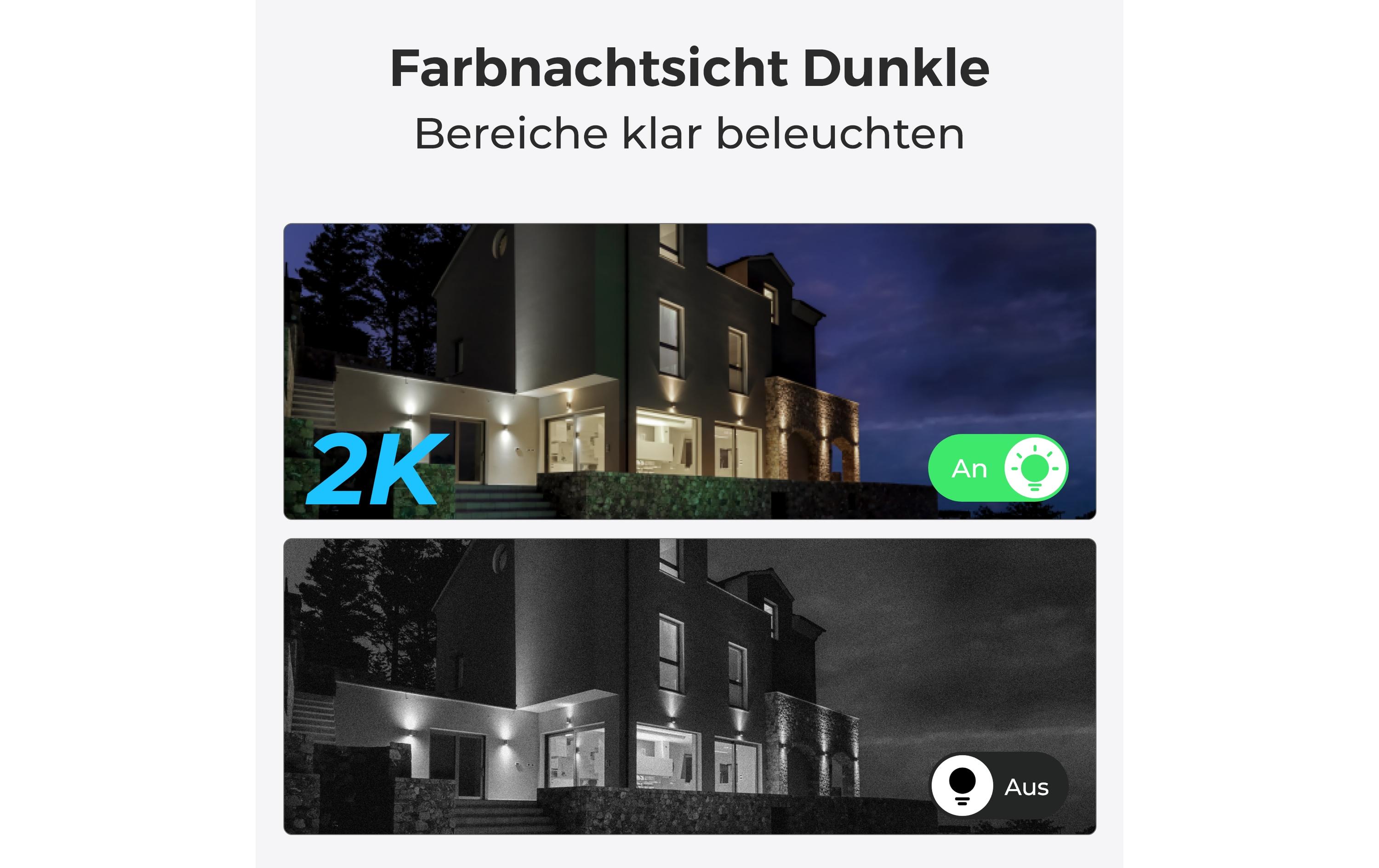 Netzwerkkamera Lumus E430 2K WiFi2K/4MP WLAN Kamera mit Scheinwerferlicht, 2-Wege-Audio, Sirene, Bewegungserkennung & Farbnachtsicht