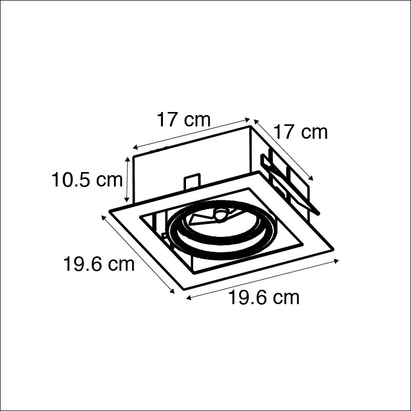 Set van 6 Inbouwspot wit AR111 verstelbaar - Oneon