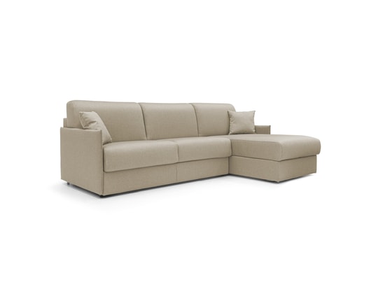 DIVANI.STORE - Canapé d'angle evans beige droite 6 places