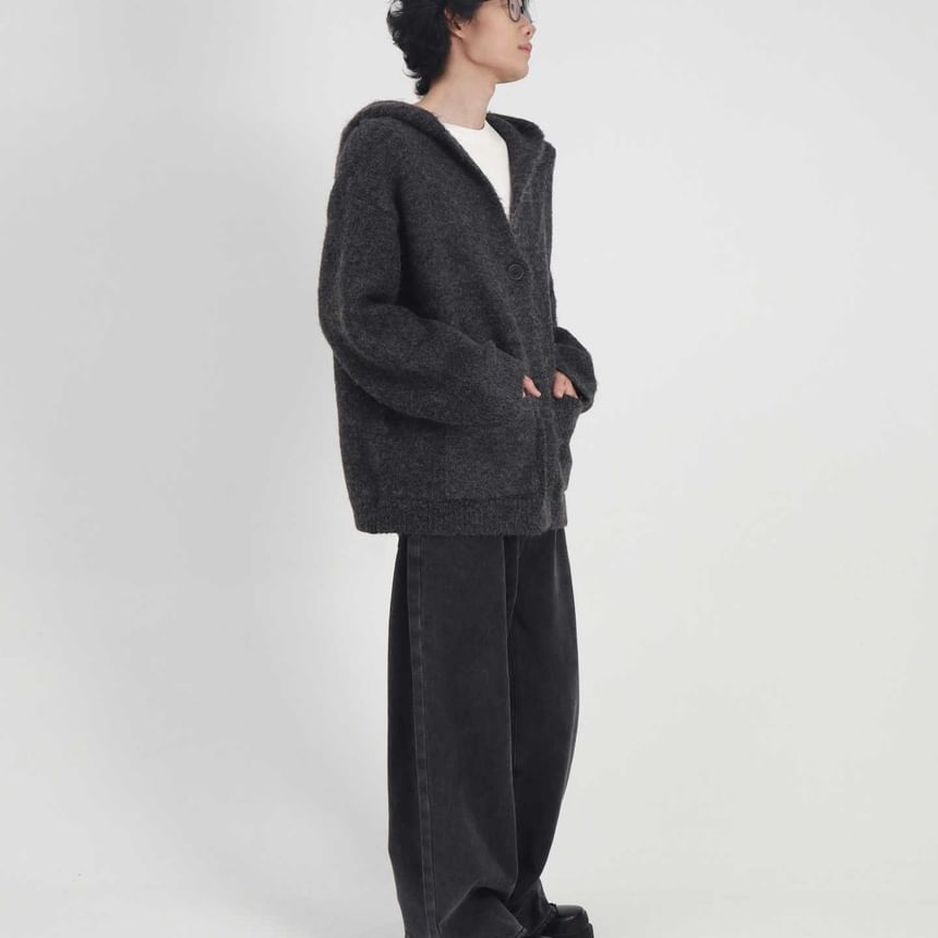 Adotuastic - V-hals Melange Capuchon Cardigan