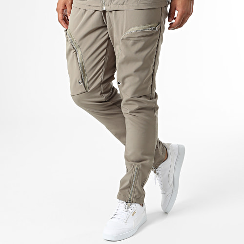 Ensemble Veste Zippée Capuche Et Pantalon Jogging LL602 Vert Kaki