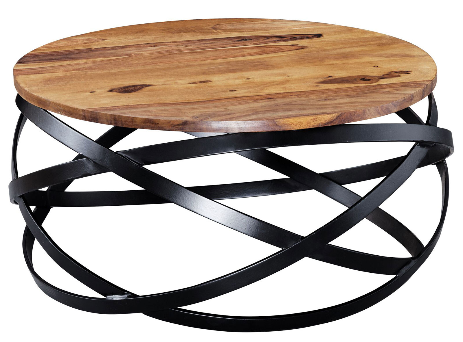 Couchtisch Manur rund Massivholz/Metall