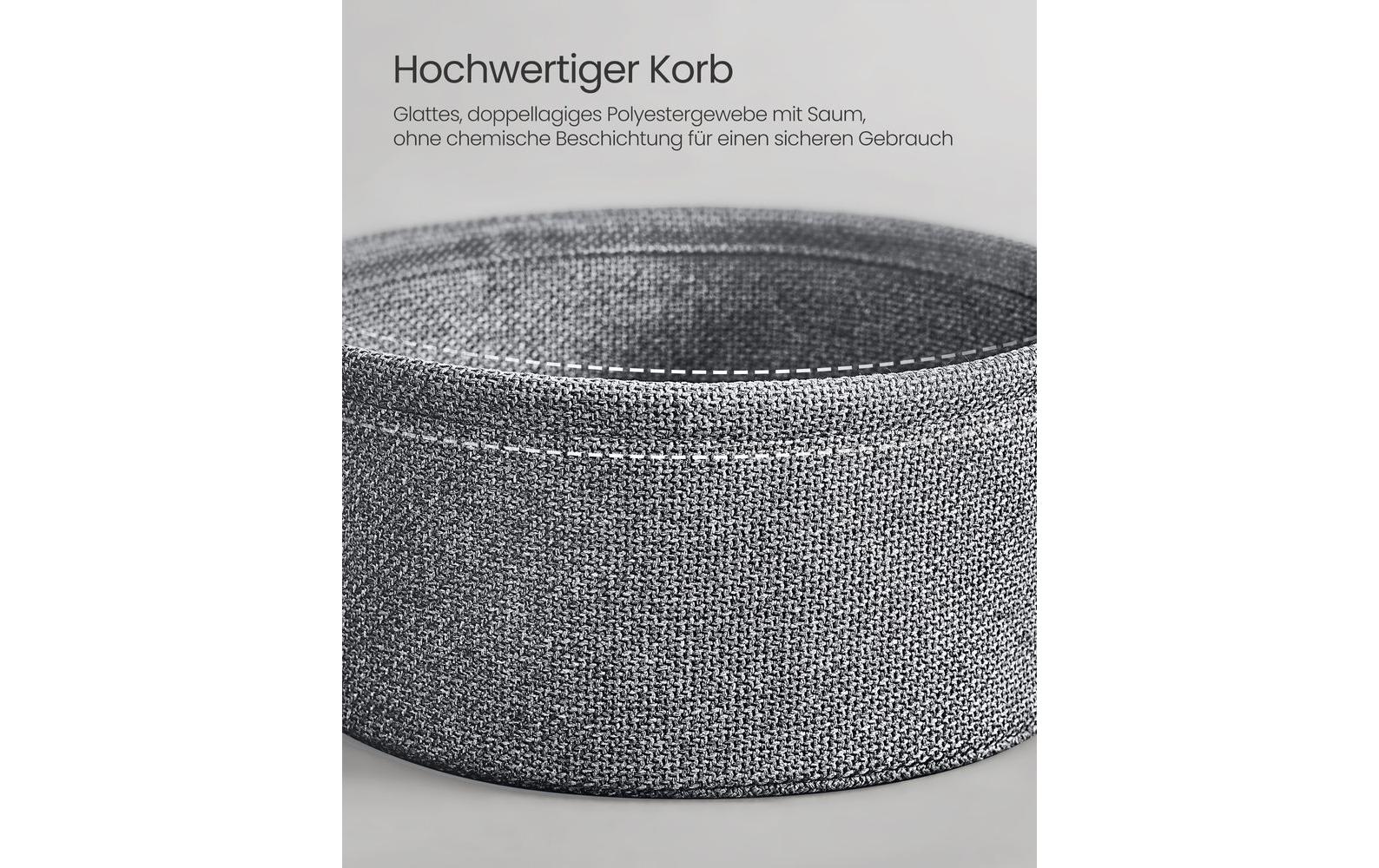 Couchtisch 45 x 51 cm, GrauWohnzimmertisch mit Ablage & Korb