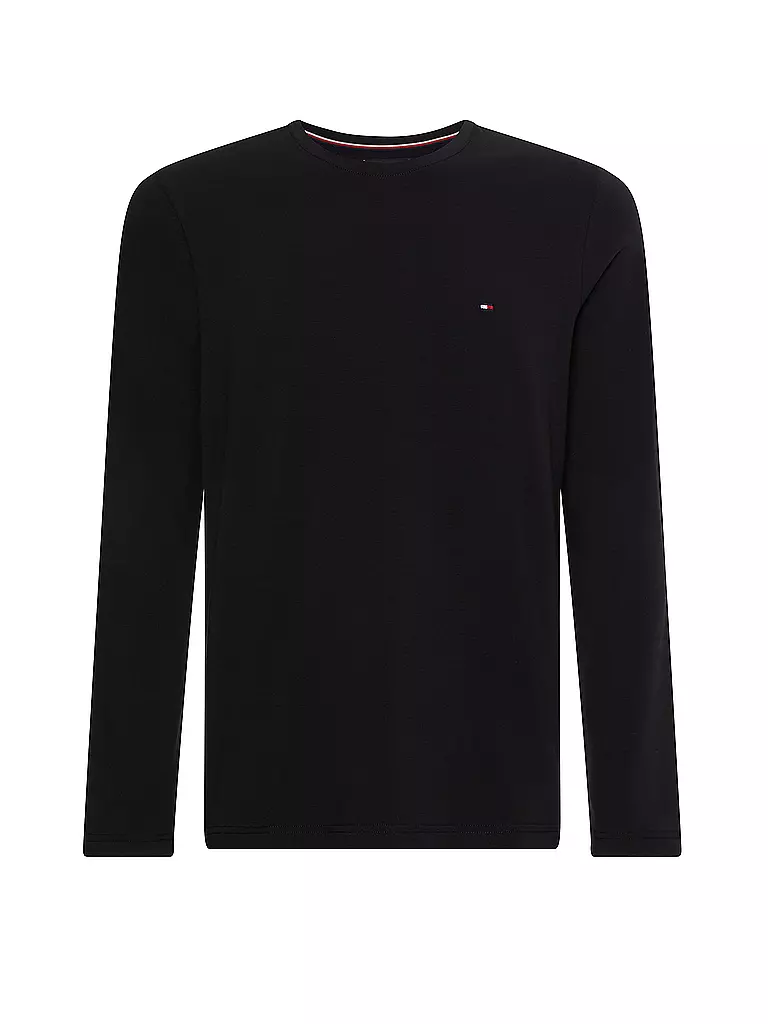 TOMMY HILFIGER Langarmshirt Slim Fit schwarz
