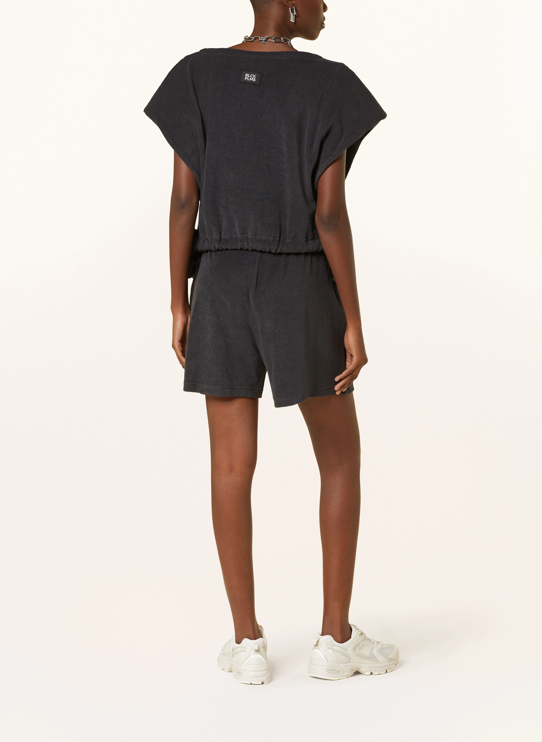 black palms Cropped-Shirt aus Frottee