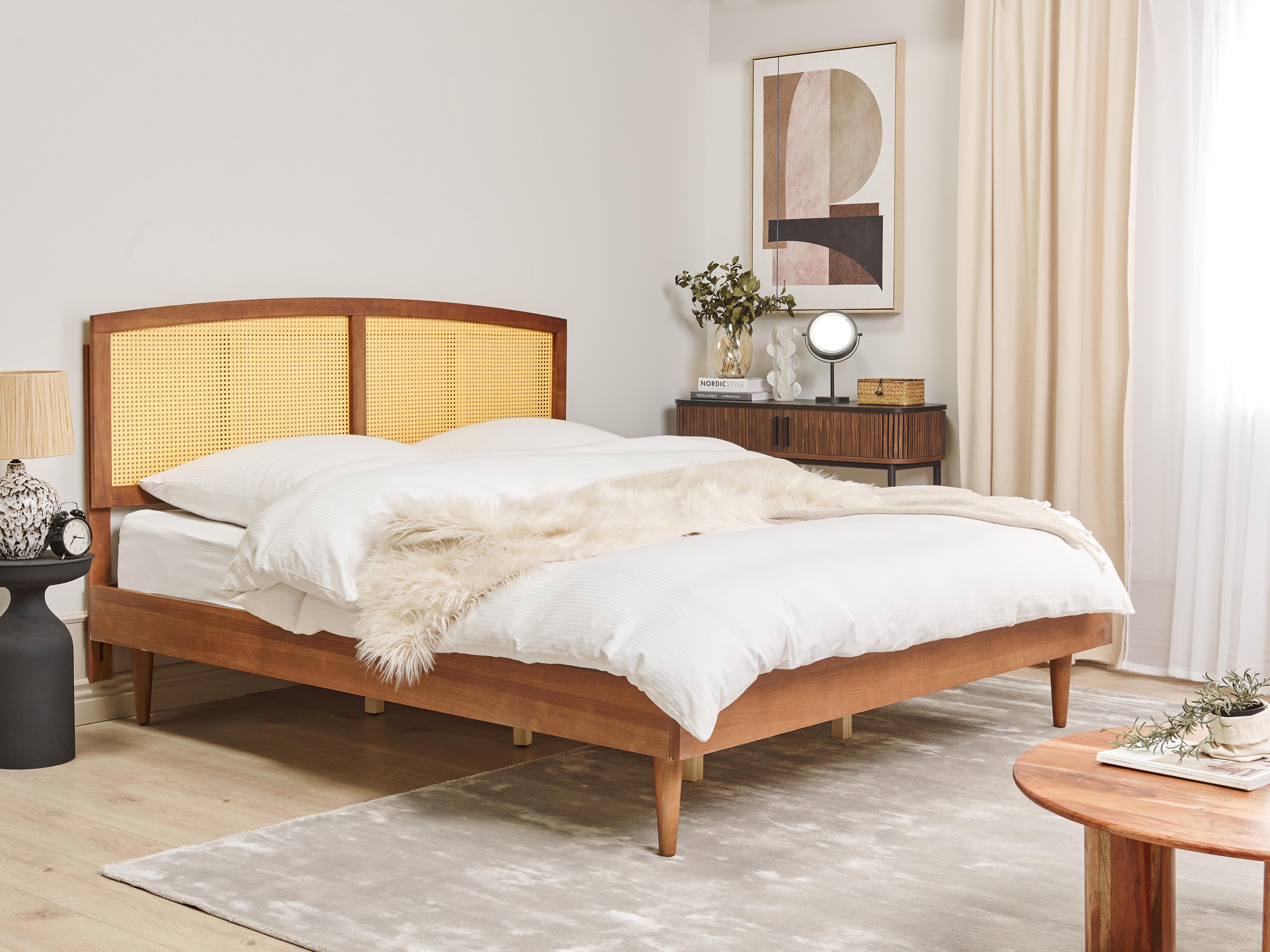 Bed Rotan VARZY 180 x 200 cm Bruin