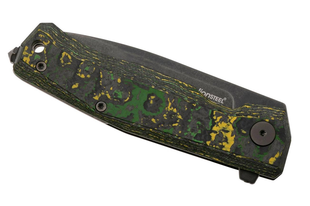 LionSteel Myto MT01-MC-TS CPM MagnaCut, Old Black Toxis Stone FatCarbon zakmes, Molletta design