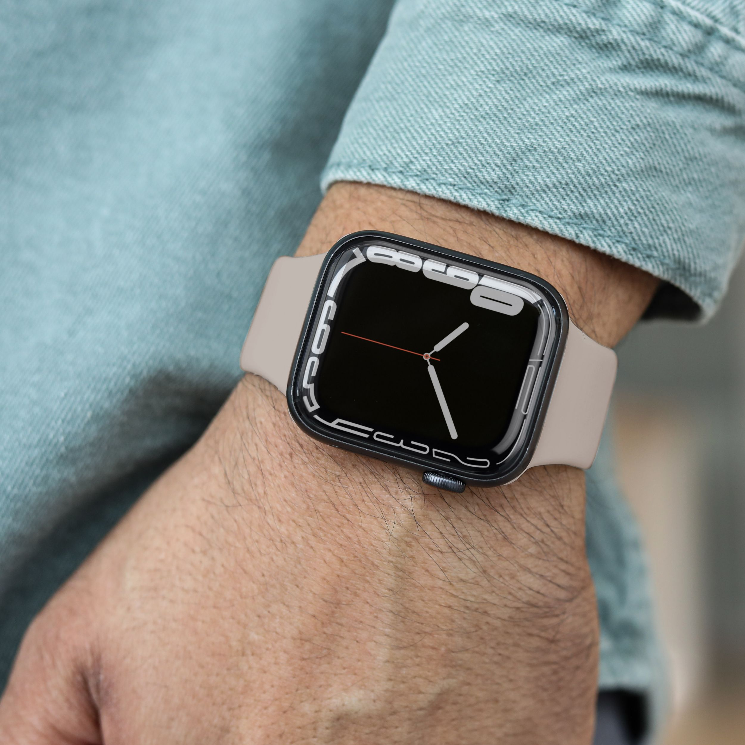 Classic Band Apple Watch (42/41/40/38 mm) Silikon Sport Armband AWS00073 (Gelenkumfang: 170-220mm) - Cream (Beige)