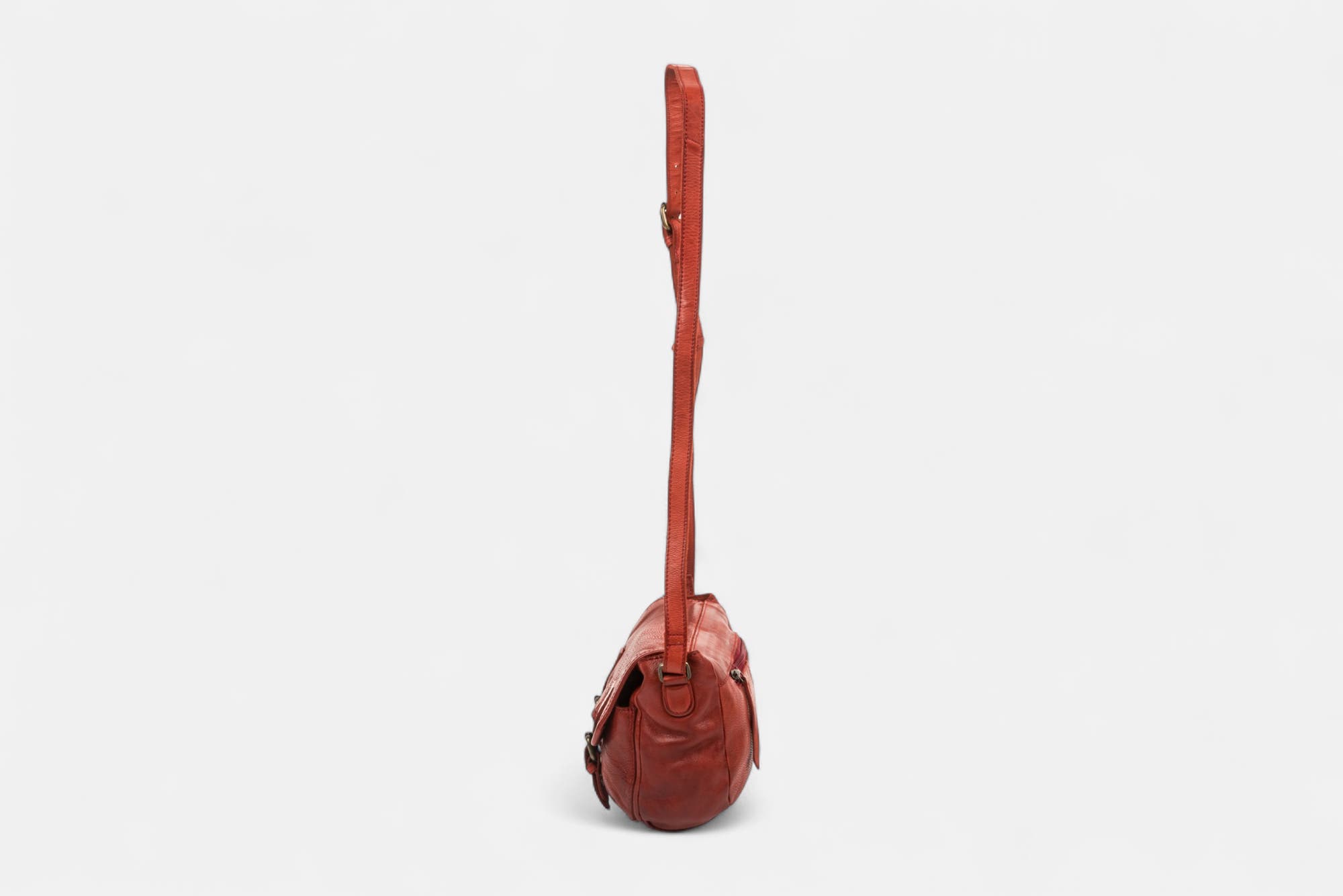 Sac bandoulière en cuir rouge