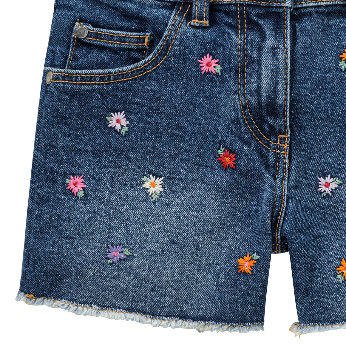 Jonas Nielsen Mädchen Jeansshorts mit Stickerei blau