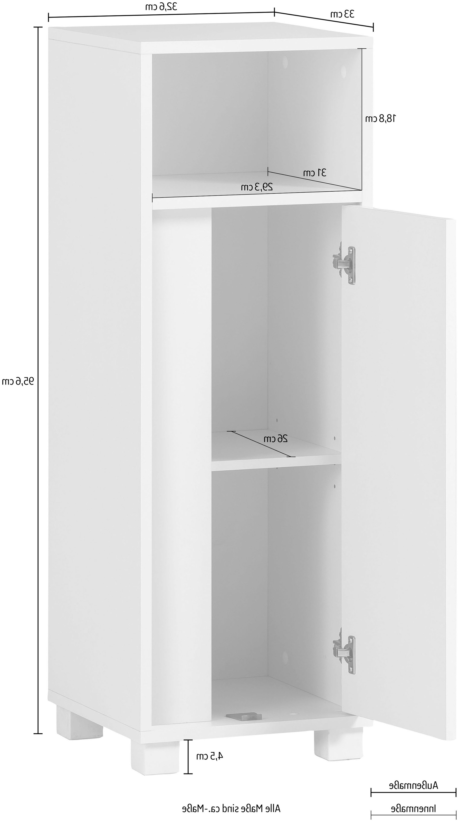 welltime Unterschrank »Dex« Badmöbel, Breite 32cm