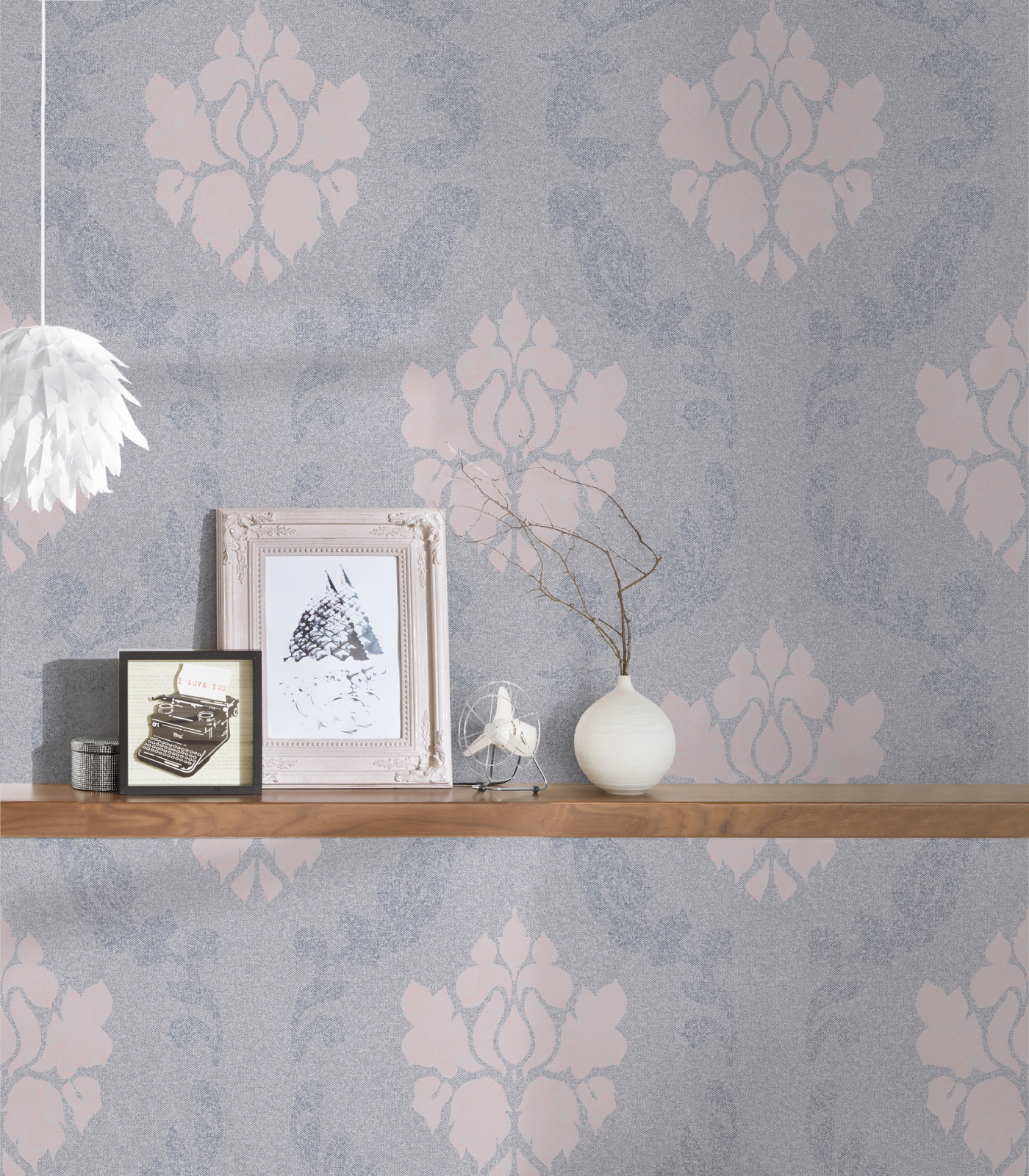 Vliestapete NEW ELEGANCE - rosa-grau - 10 Meter