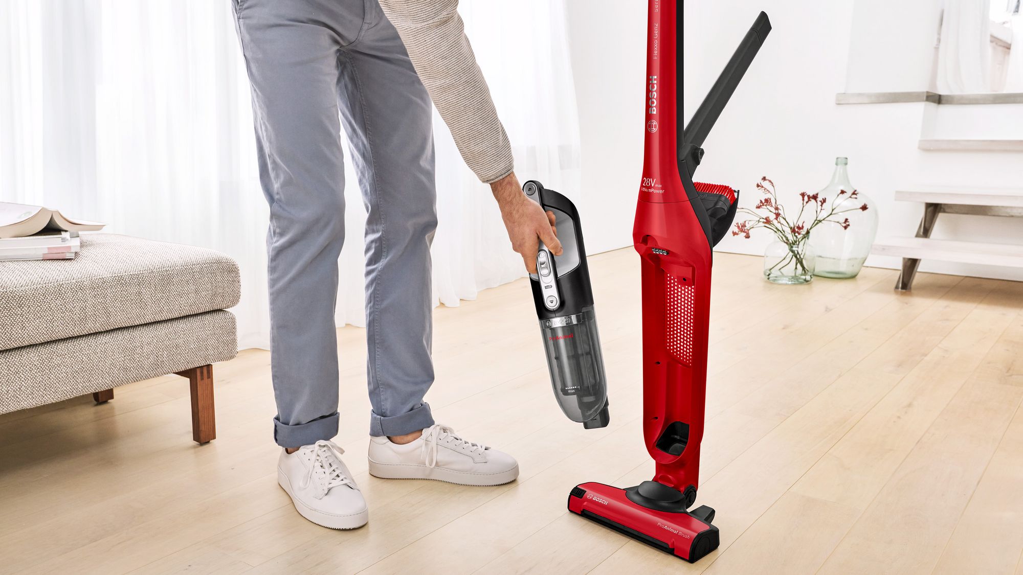Aspirador de pó sem fio ProAnimal Série 4 Flexxo Gen2 28Vmax Vermelho BBH3ZOO28