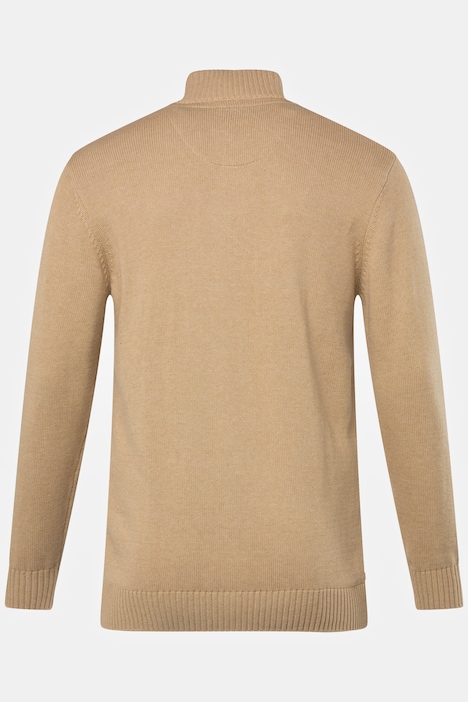 Strickjacke, Stehkragen, Rippbündchen