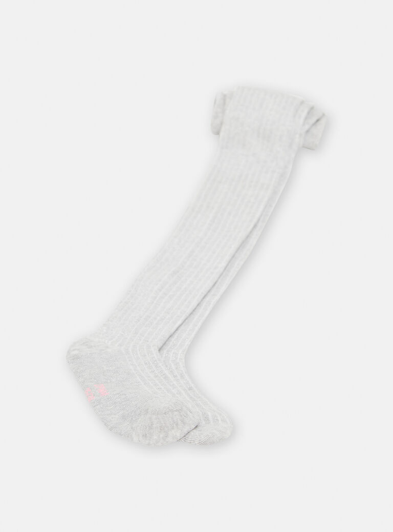 Collants gris en lurex fille