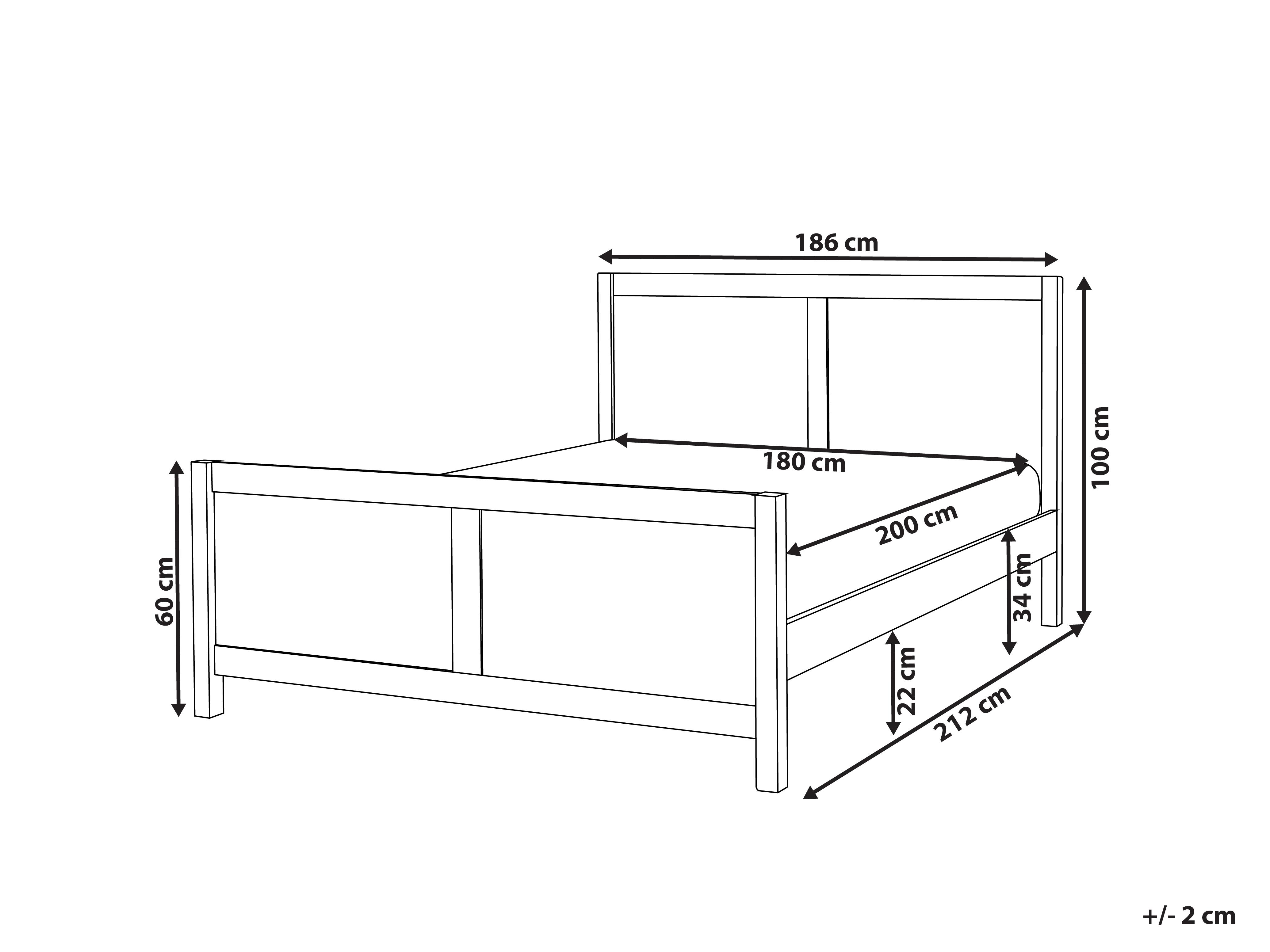 Bed Hout CHAMPAGNAT 180 x 200 cm Lichtbruin