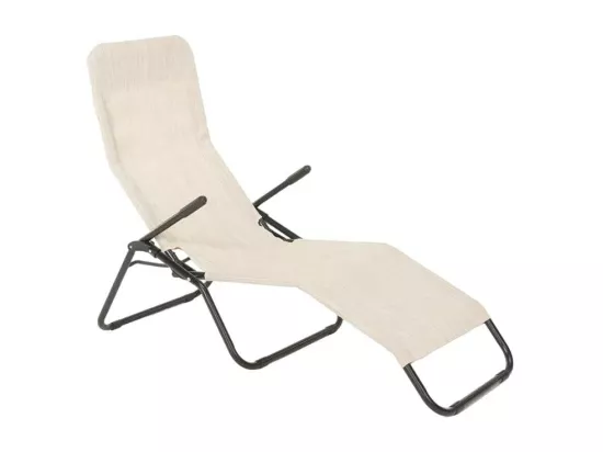Chaise longue pliante de jardin confort en acier léger SERENE