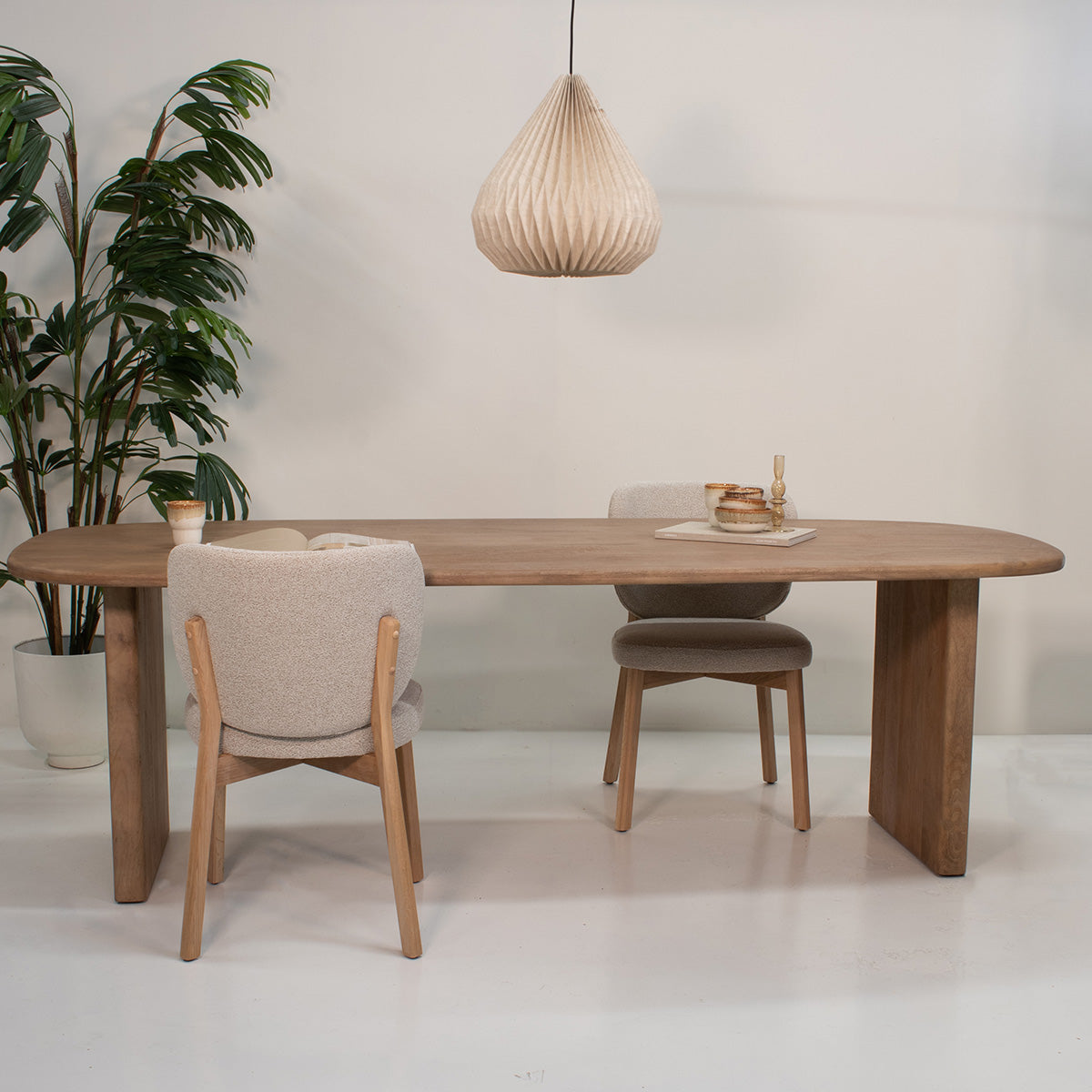 Giga Meubel - Eettafel Deens Ovaal - Naturel - 200x100x77cm - Gin
