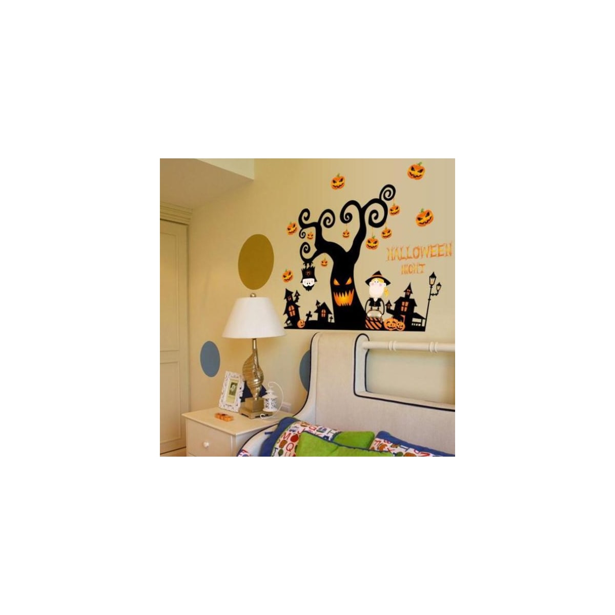 Veggdekorasjon med Halloween-motiv, Skummelt tre 60x90cm