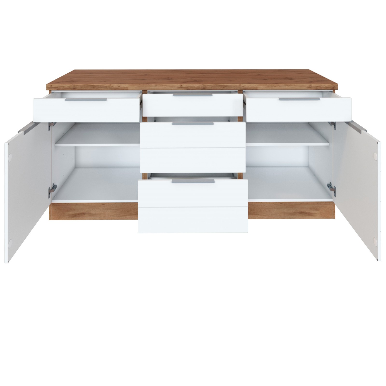 Unterschrank FLORENZ - Wotaneiche-weiß matt - 180 cm