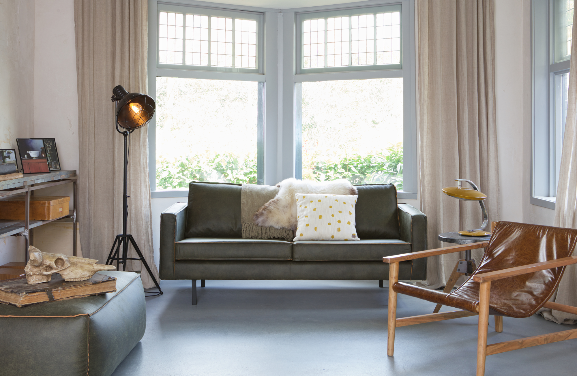 Bank Rodeo 2,5-zits leer - Zwart