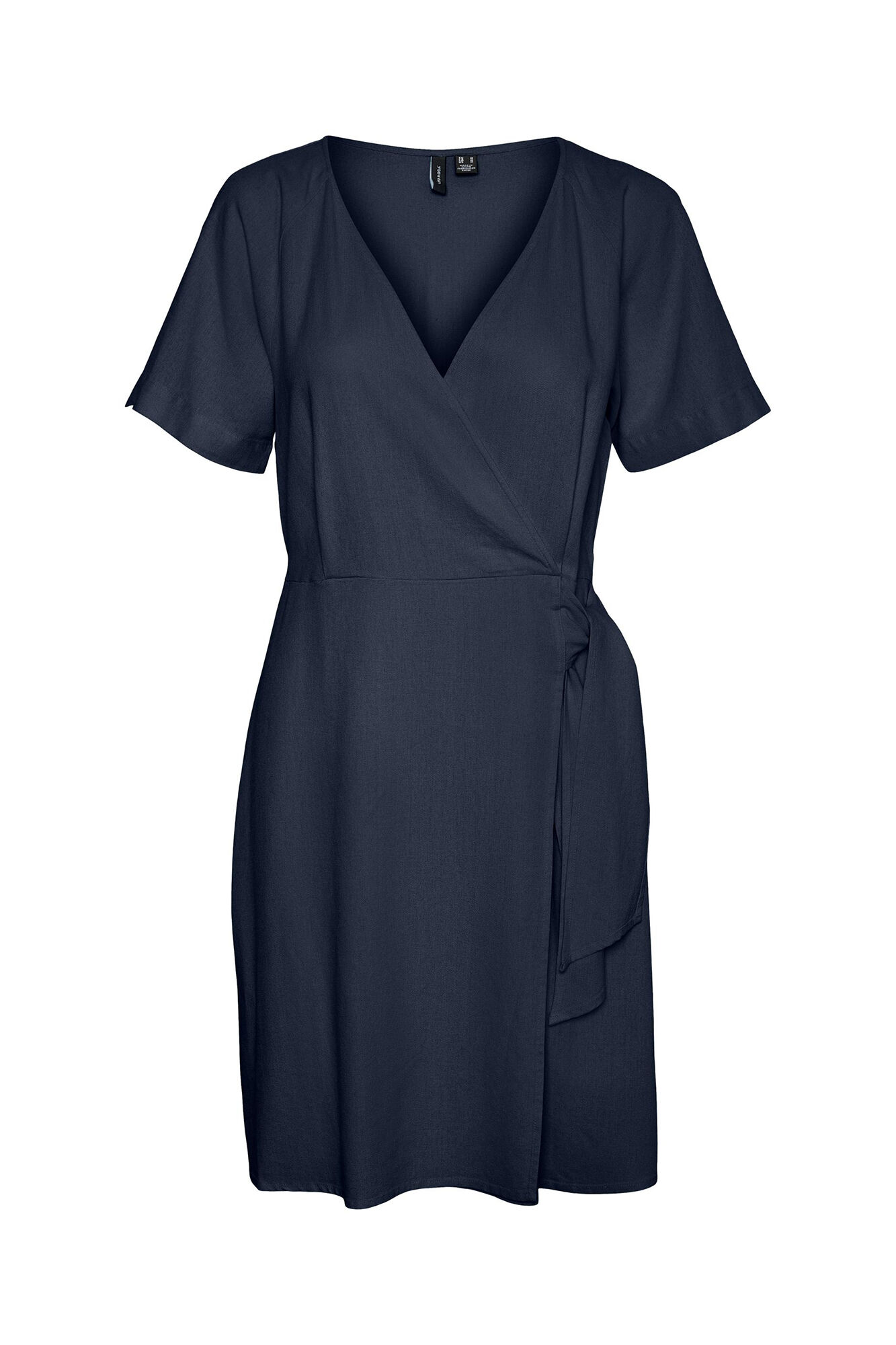 Vestido curto envelope - Azul marinho