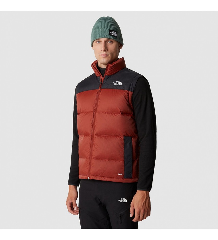 Colete de plumas The North Face Diablo, vermelho e preto.