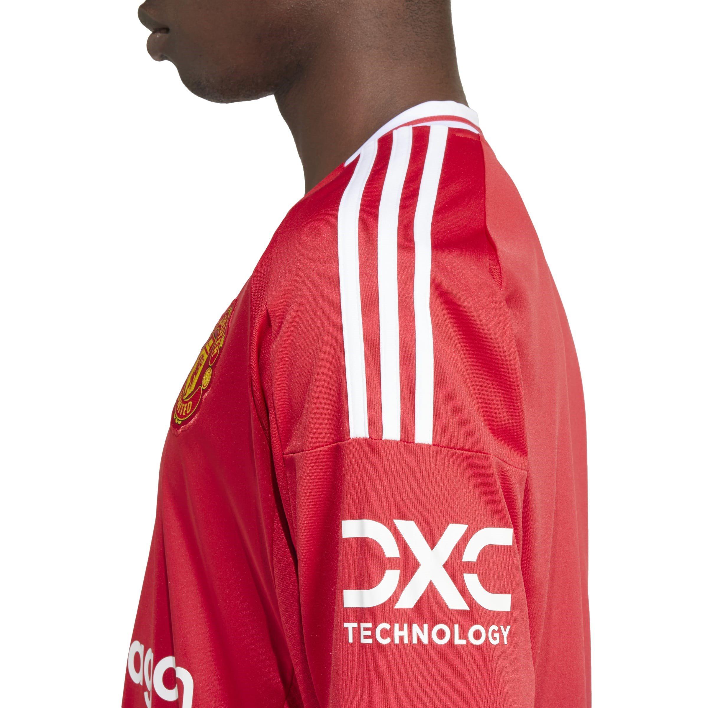 adidas Manchester United Home Long Sleeve Shirt 2024 2025 Adults