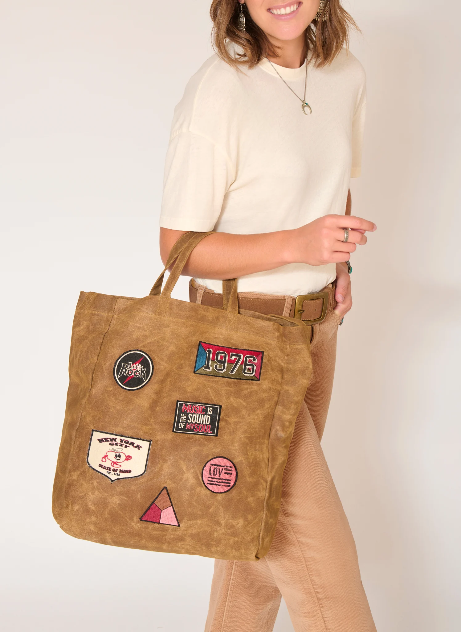 BILLY - Sac shopping en coton| Marron
