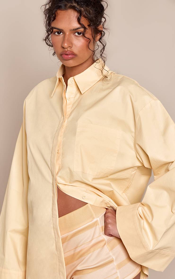 Citron Chemise Oversize En Coton À Manches Larges