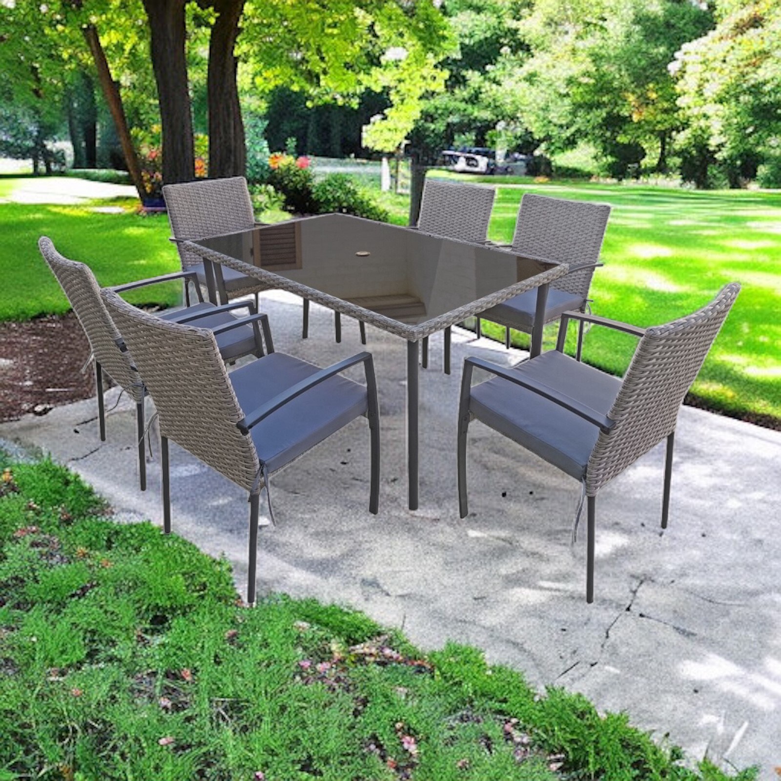Jet-Line Gartenmöbel Essgruppe 6-Sitzer Carlo grau Jet-Line Dining Set