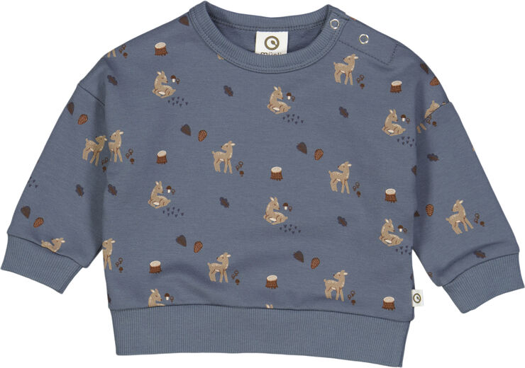 Müsli by Green Cotton Deer sweatshirt baby Stormy blue/ shade/ bark